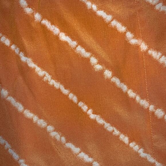 BCBGMaxazria 100% silk orange / white asymmetrical shift dress size XS B84 - Picture 2 of 6